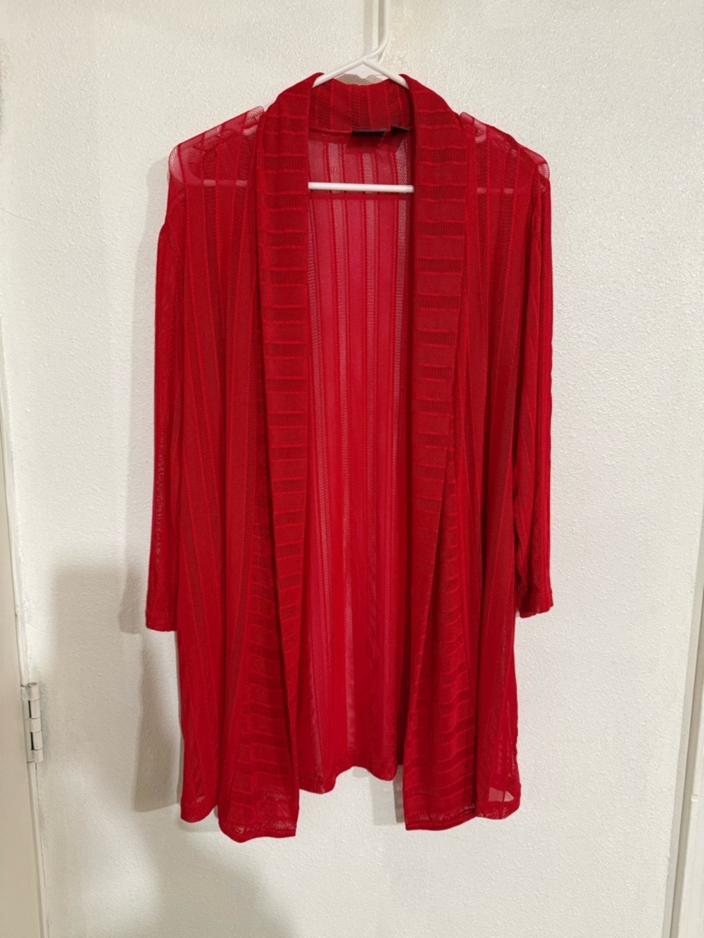 Chicos travelers Red Sheer Open Cardigan 2